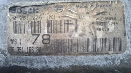PSA / Stellantis B 1.1 HDZ/ IS CODE FREE BOSCH MA31 0261206153 9635116680/ (0000106717)
