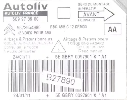 PSA / Stellantis MODULE/ 9673654980 9666412180 609973600/ SEE 6546V3 6546V4 (0000212386)