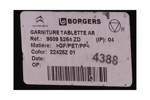 PSA / Stellantis HAT SHELF SEE 98095264ZD RP 98451156ZD (0000354580)