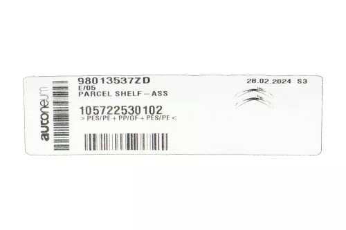 PSA / Stellantis HZD BLACK MISTRAL/ SEE 98013537ZD (0000365970)