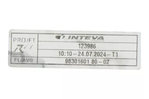 PSA / Stellantis MECHANISM LOOSE/ R8/ INTEVA 123986/ SEE 9830160180 (0000368990)